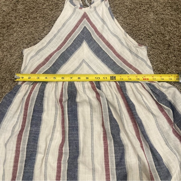 Listicle chevron striped midi high neck 100% Cotton Summer Halter style pockets - Picture 11 of 15